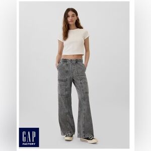 High Rise Wide-Leg Pull-On Jeans